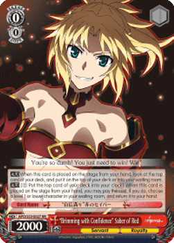 "Brimming with Confidence" Saber of Red (V.1 - Double Rare)