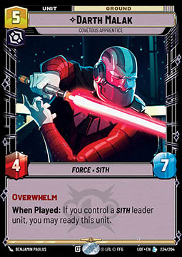 Darth Malak, Covetous Apprentice (V.1)