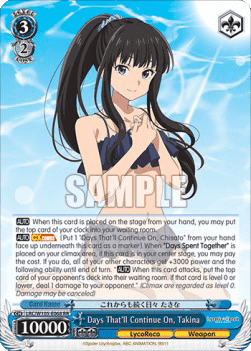 Days That'll Continue On, Takina (V.1 - Double Rare)