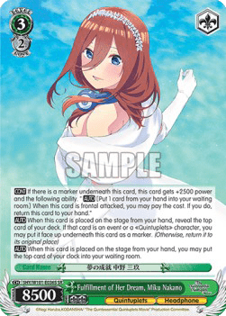 Fulfillment of Her Dream, Miku Nakano (V.2 - Super Rare)