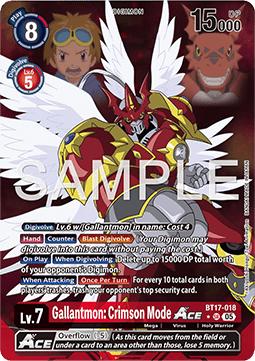 Gallantmon: Crimson Mode Ace (BT17-018) (V.2)