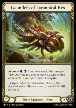 Gauntlets of Tyrannical Rex (Cold Foil Golden)