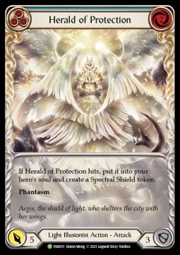 Herald of Protection (Blue) (Extended Art Rainbow Foil)