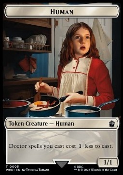 Human Token (W 1/1 Doctors Cost 1 Less) // Beast Token (G 3/3) (V.1)