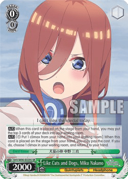 Like Cats and Dogs, Miku Nakano (V.2 - Super Rare)