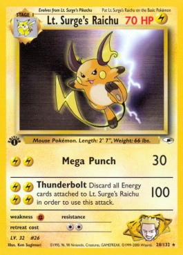 Lt. Surge's Raichu  (GH 28)