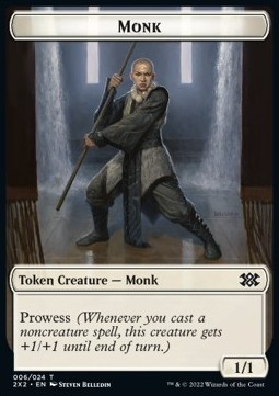 Monk Token (W 1/1 Prowess) // Wrenn and Six Emblem