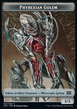 Phyrexian Golem Token (C 3/3) // Spider Token (G 1/2)