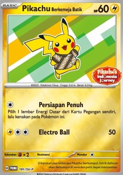 Pikachu Wearing a Batik Shirt  (SV-P/ID 191)
