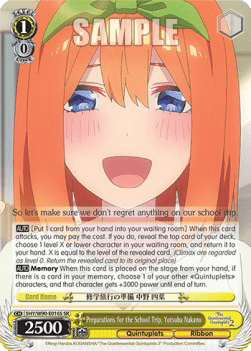 Preparations for the School Trip, Yotsuba Nakano (V.2 - Super Rare)