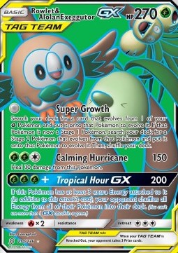 Rowlet & Alolan Exeggutor GX  (UNM 214)