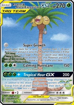 Rowlet & Alolan Exeggutor GX  (UNM 215)