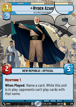 Ryder Azadi, Restored Governor (V.2)