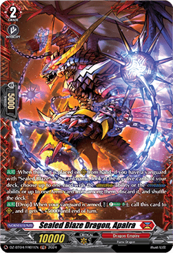 Sealed Blaze Dragon, Apalra [D-Format] (V.2 - Frame Rare)