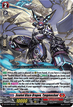 Sealed Blaze Dragon, Yyugmashad [D-Format] (V.1 - Triple Rare)