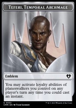 Teferi, Temporal Archmage Emblem // Bird Token (W 1/1)