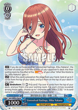 Unresolved Feelings, Miku Nakano (V.1 - Common)