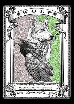 Wolf Token (Black and Green 2/2)