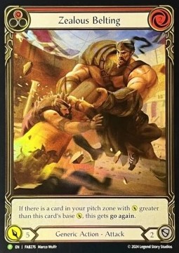 Zealous Belting (Red) (Alternate Art Rainbow Foil)