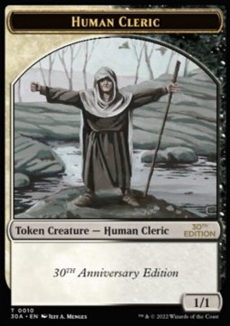 Human Cleric Token (White and Black 1/1)