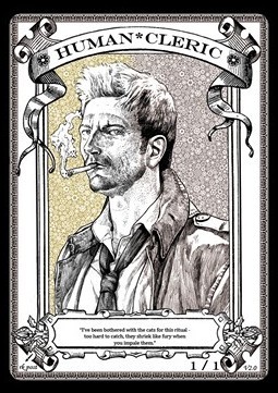 Human Cleric Token (White and Black 1/1)