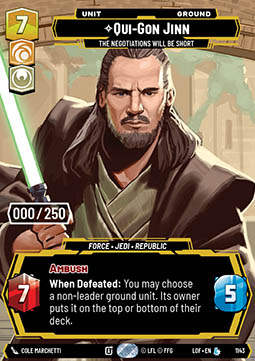 Qui-Gon Jinn, The Negotiations Will Be Short (V.5)